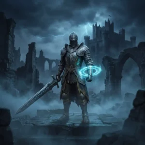 Elden Ring Name Generator dark fantasy artwork with glowing medieval warrior design