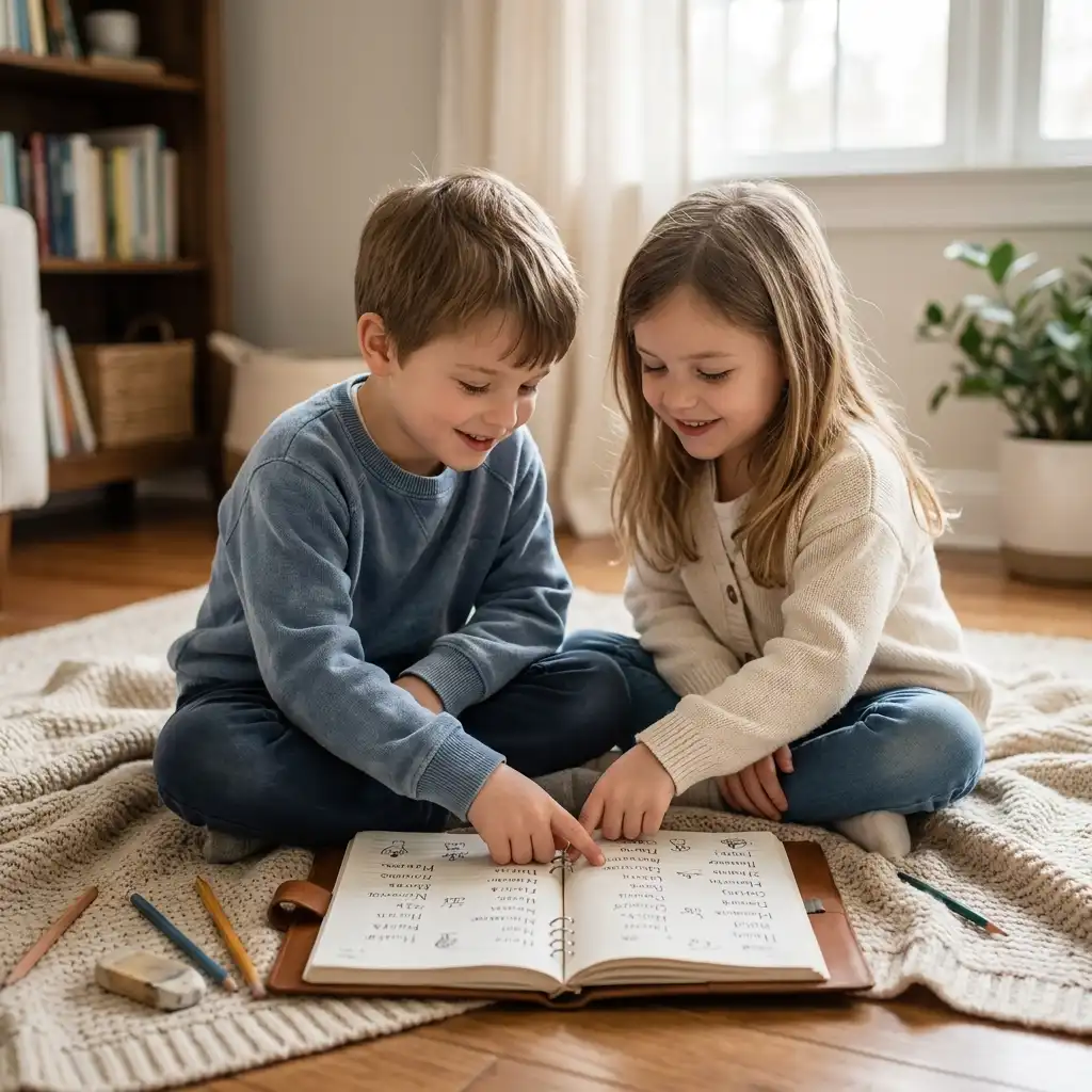 Sibling Name Generator family artwork with realistic brother and sister atmosphere