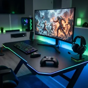 Xbox Name Generator gaming setup with realistic console gaming environment