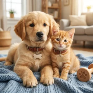 Pet Name Generator cute pet artwork with realistic dog and cat atmosphere