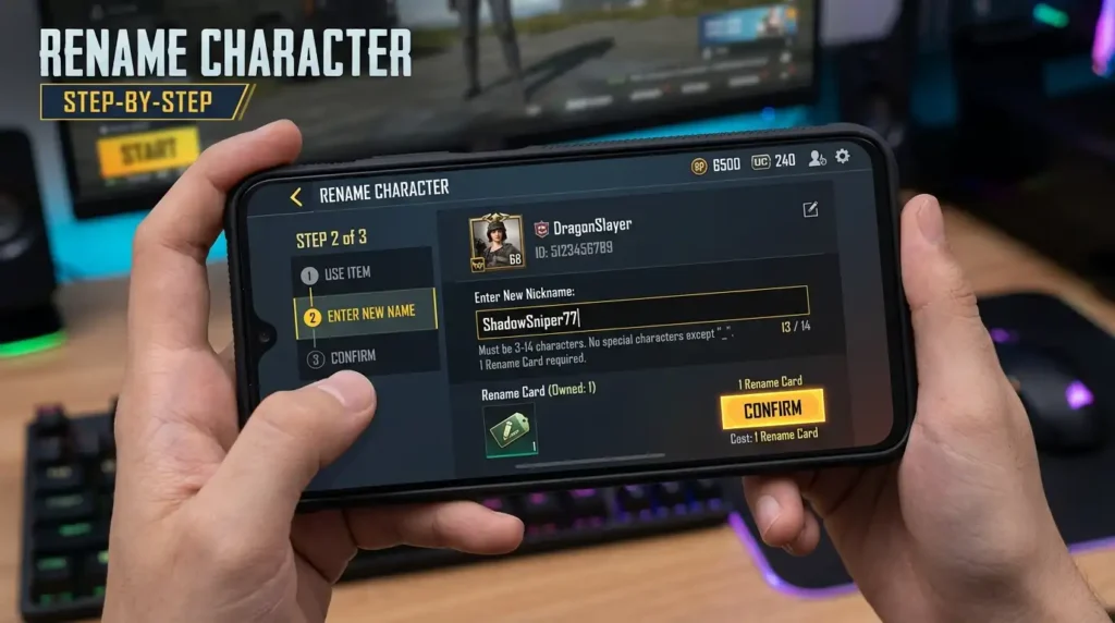 How to change your PUBG names using a rename card