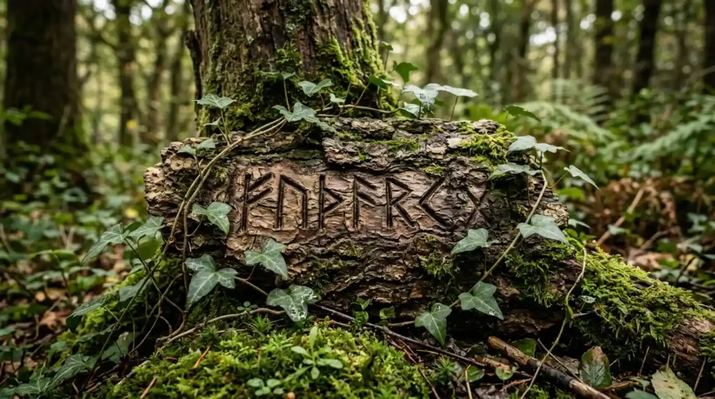 Wood elf last names carved as nature runes